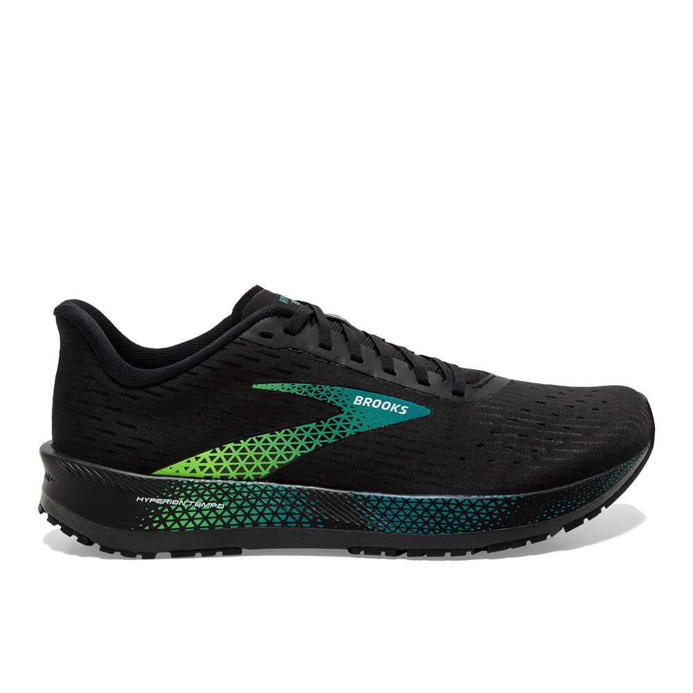 Men's Brooks Hyperion Tempo, Black/Kayaking/Green Gecko, 10 D Medium