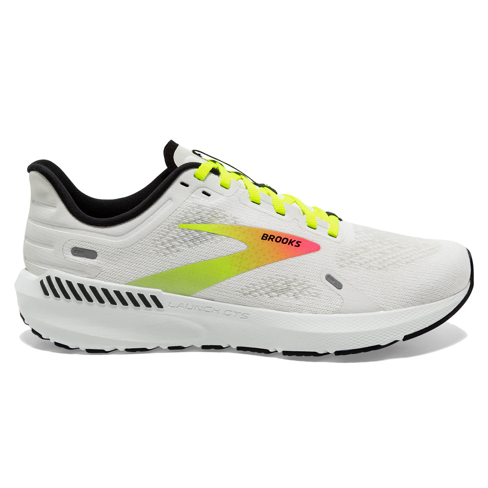 Men's Brooks Launch 9, White/Pink/Nightlife, 11.5 D Medium