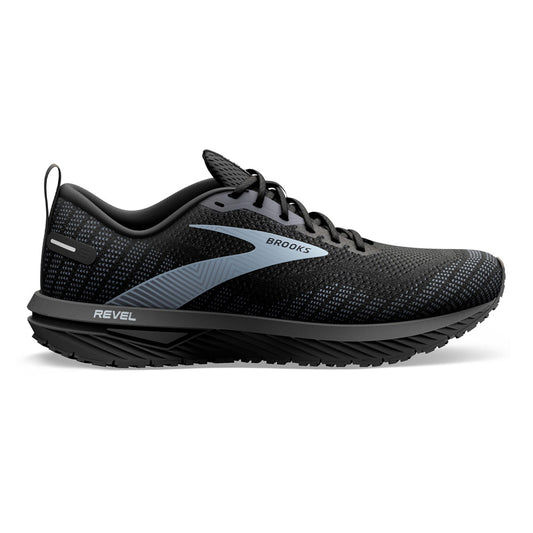 Men's Brooks Revel 6, Black/Blackened Pearl/Grey, 11.5 D Medium
