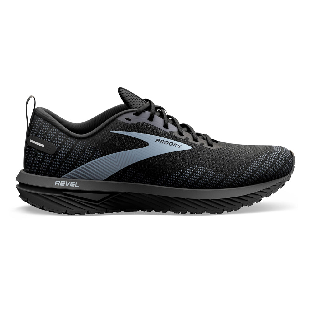 Men's Brooks Revel 6, Black/Blackened Pearl/Grey, 9.5 D Medium