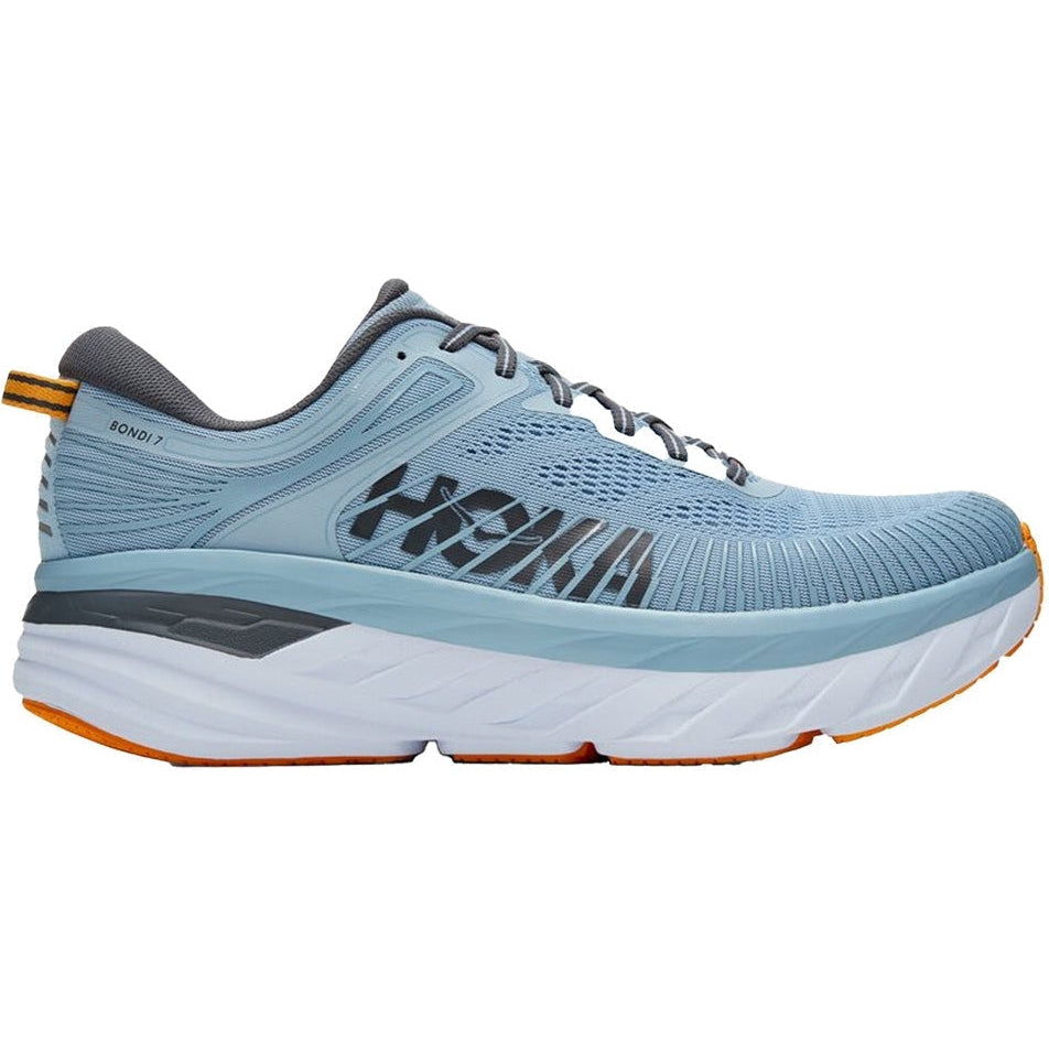 Men's Hoka One One Bondi 7, Blue Fog/Castlerock, 12.5 D Medium