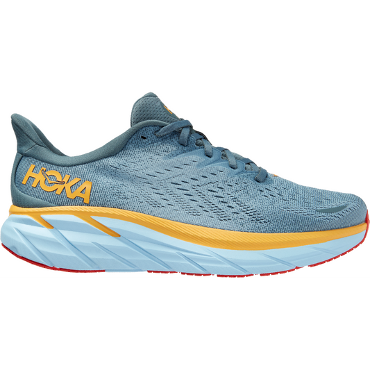 Men's Hoka One One Clifton 8, Goblin Blue/Mountain Spring, 12.5 D Medium