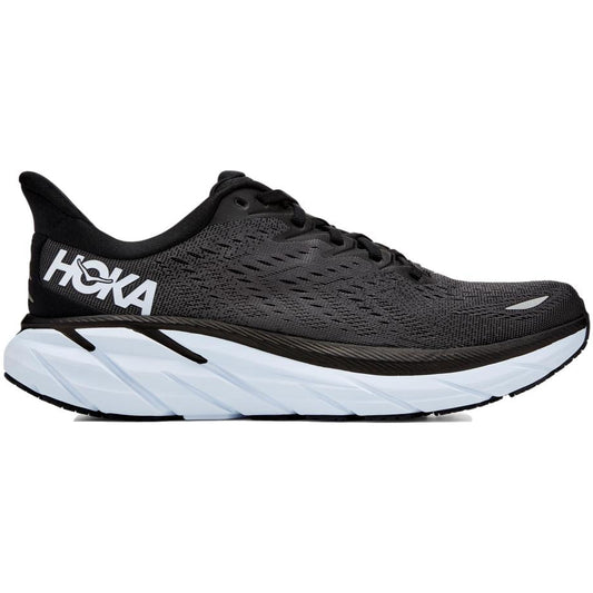 Men's Hoka One One Clifton 8, Black/White, 10.5 D Medium