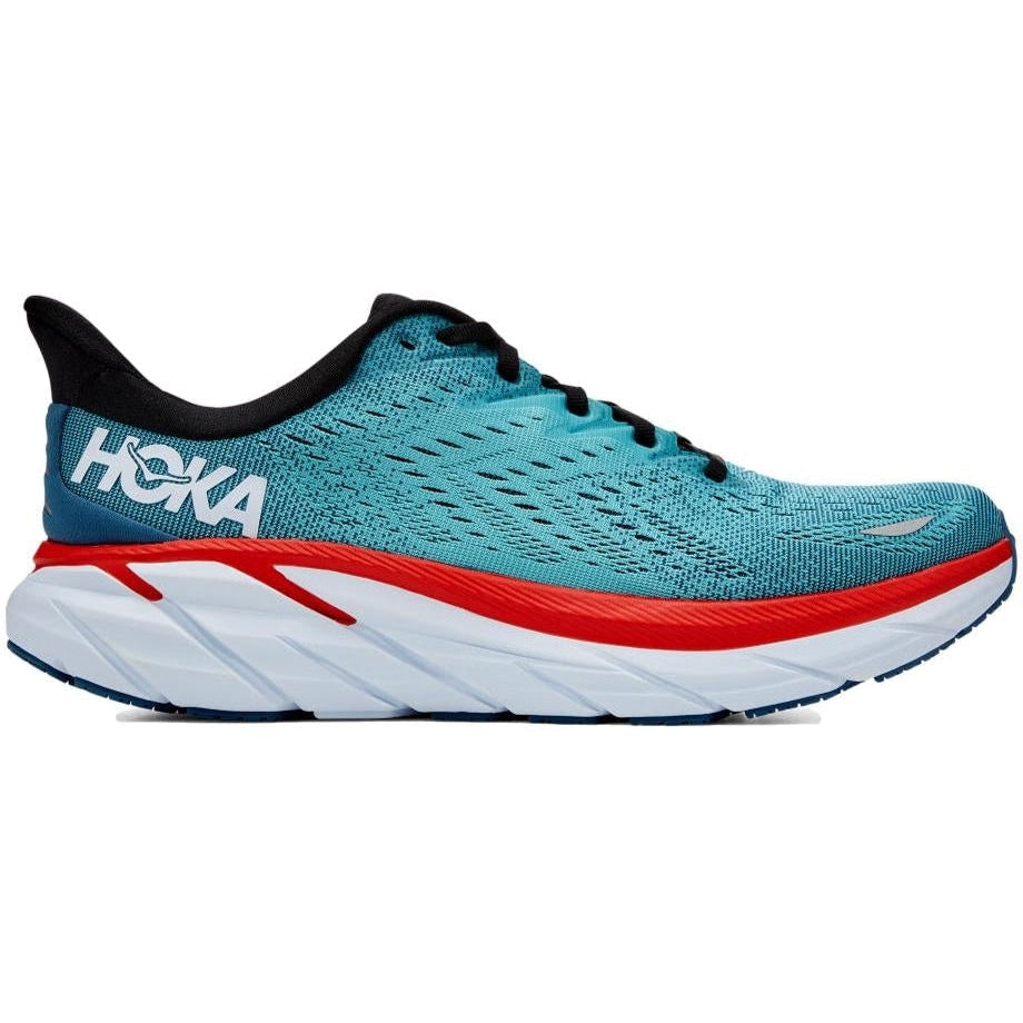 Men's Hoka One One Clifton 8, Real Teal/Aquarelle, 10 D Medium