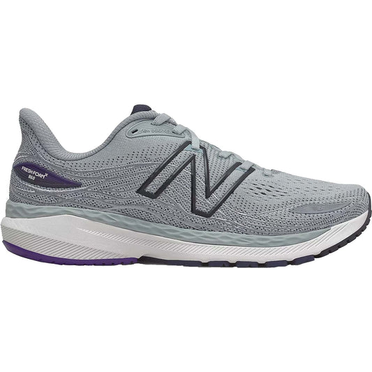 Men's New Balance Fresh Foam X 860v12, Light Aluminum/Deep Violet, 8 D Medium