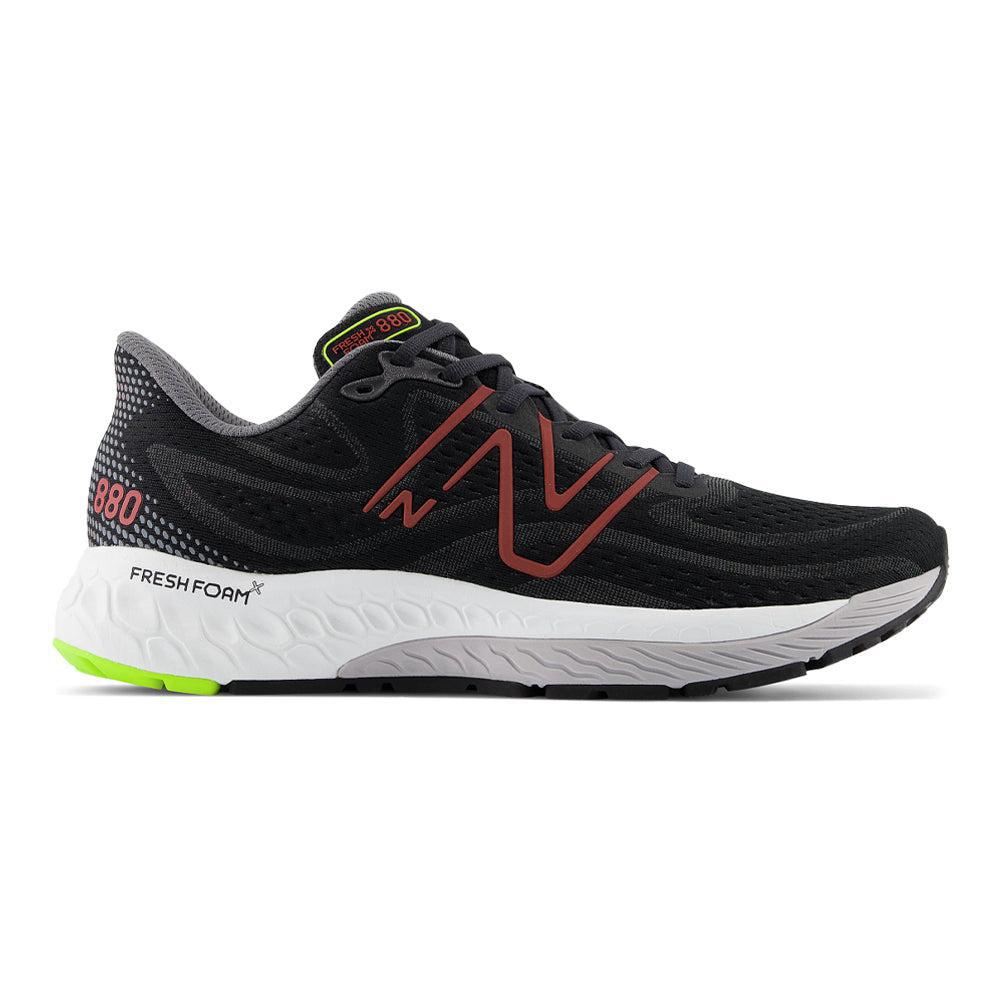 Men's New Balance Fresh Foam X 880v13, Black/Brick Red, 10 D Medium