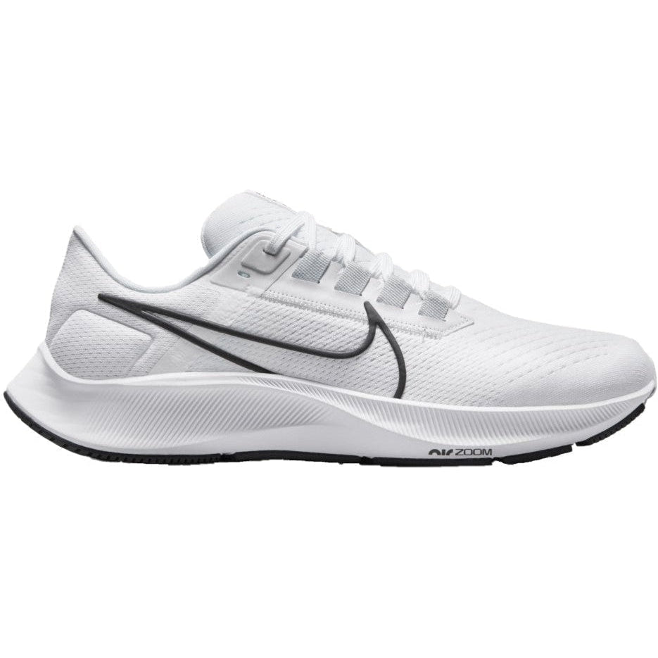 Men's Nike Air Zoom Pegasus 38, White/Pure Platinum-Volt-Black, 12 D Medium