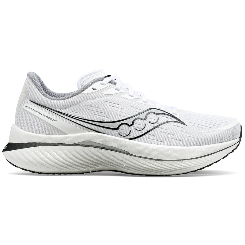 Men's Saucony Endorphin Speed 3, White/Black, 13 D Medium