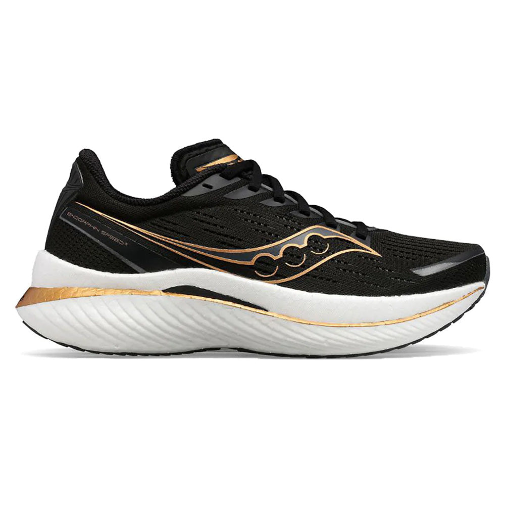 Men's Saucony Endorphin Speed 3, Black/Goldstruck, 10.5 D Medium
