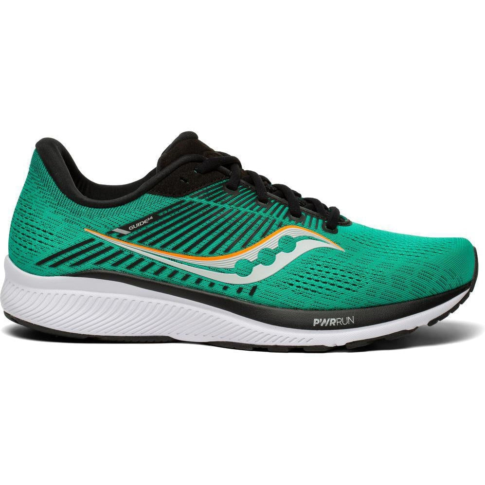 Men's Saucony Guide 14, Jade/Vizi Orange, 9.5 D Medium