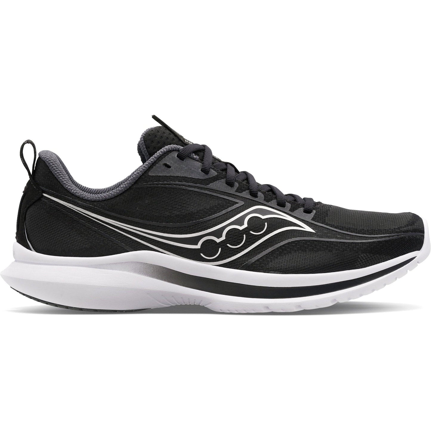 Men's Saucony Kinvara 13, BLACK/SILVER, 12.5 D Medium