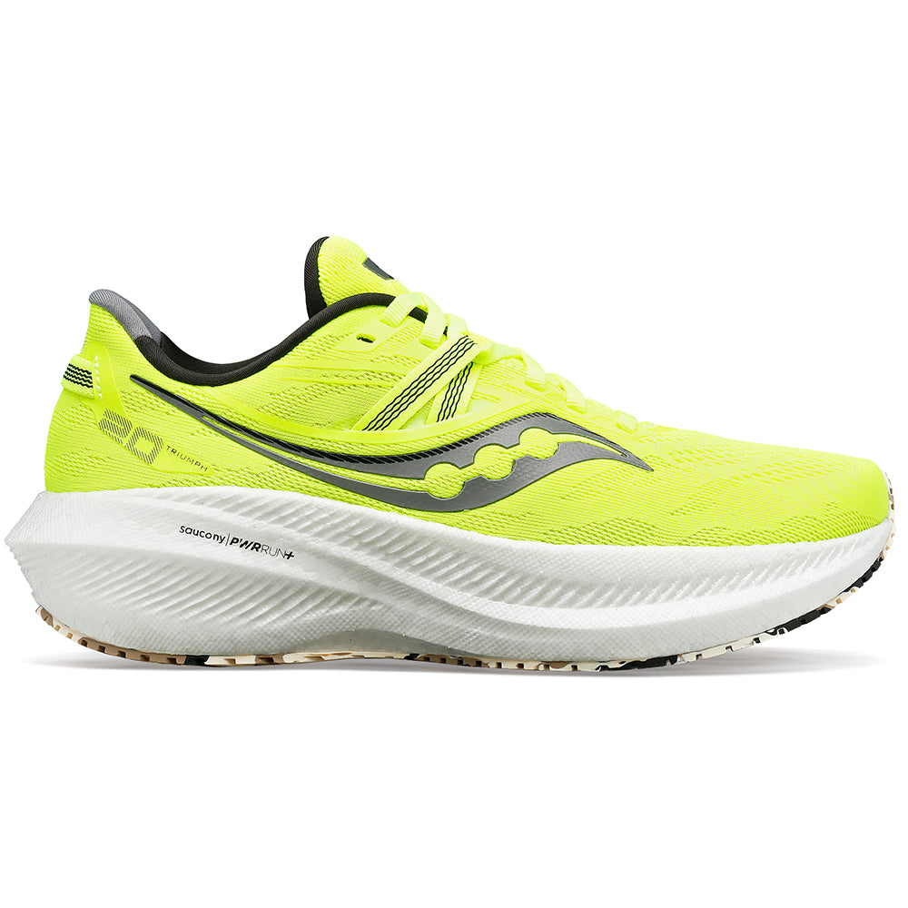 Men's Saucony Triumph 20, Citron/Black, 9.5 D Medium