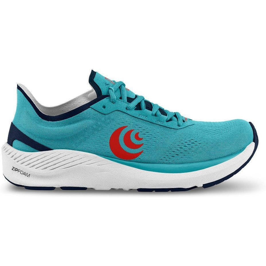 Men's Topo Athletic Cyclone, Cyan/Red, 9 D Medium