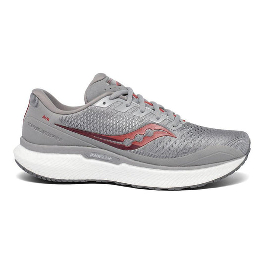 Men's Saucony Triumph 18, Alloy/Red, 9 2E Wide