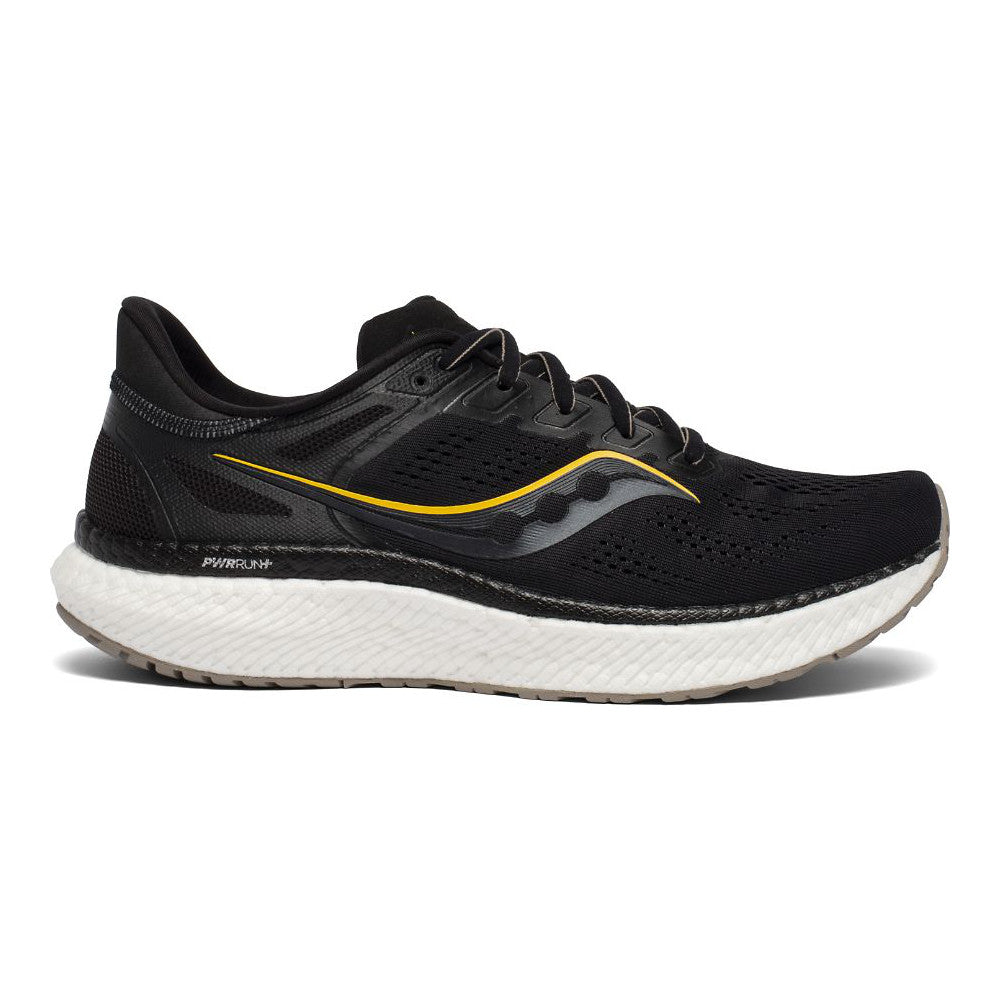 Men's Saucony Hurricane 23, Black/Vizigold, 12 2E Wide