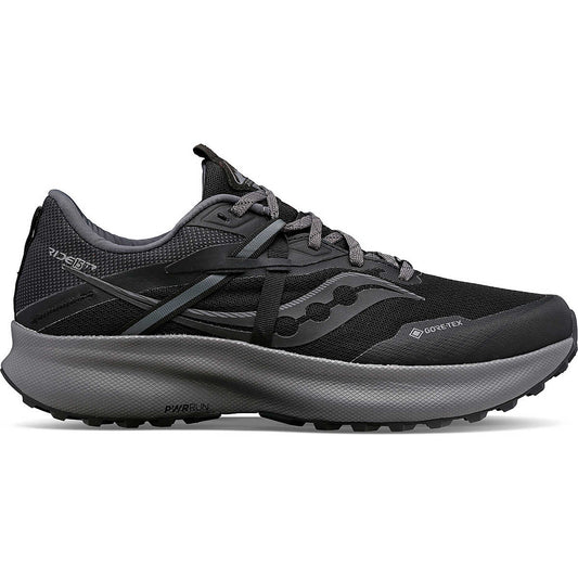 Men's Saucony Ride 15 TR GTX, Black/Charcoal, 12 D Medium