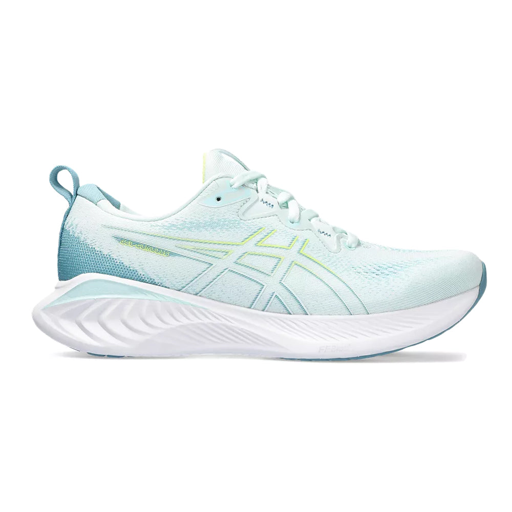 Women's Asics Gel-Cumulus 25, Soothing Sea/Glow Yellow, 9 B Medium