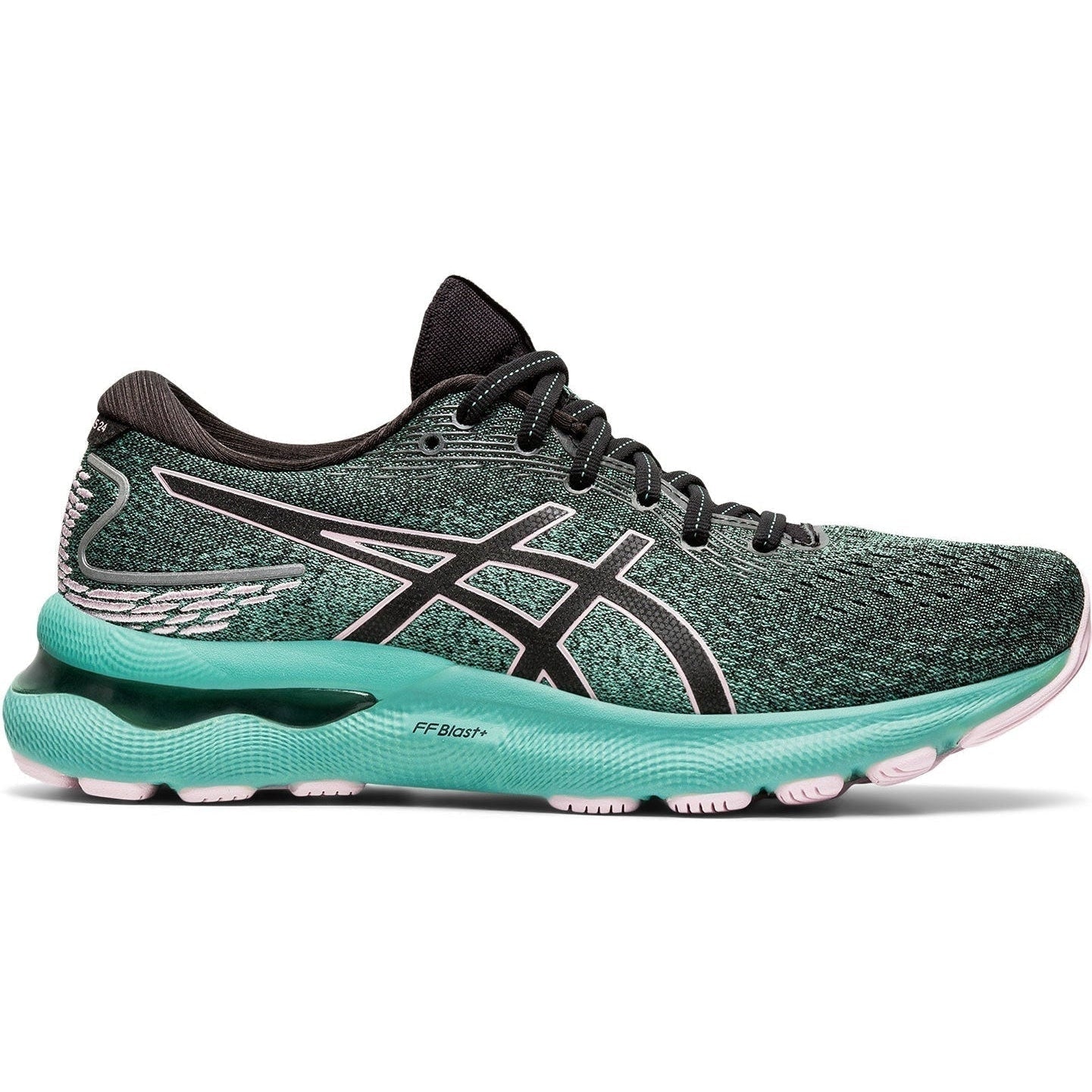 Women's Asics Gel-Nimbus 24, Black/Barely Rose, 9 B Medium