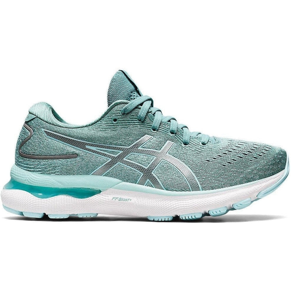 Women's Asics Gel-Nimbus 24, Sage/Clear Blue, 9 B Medium