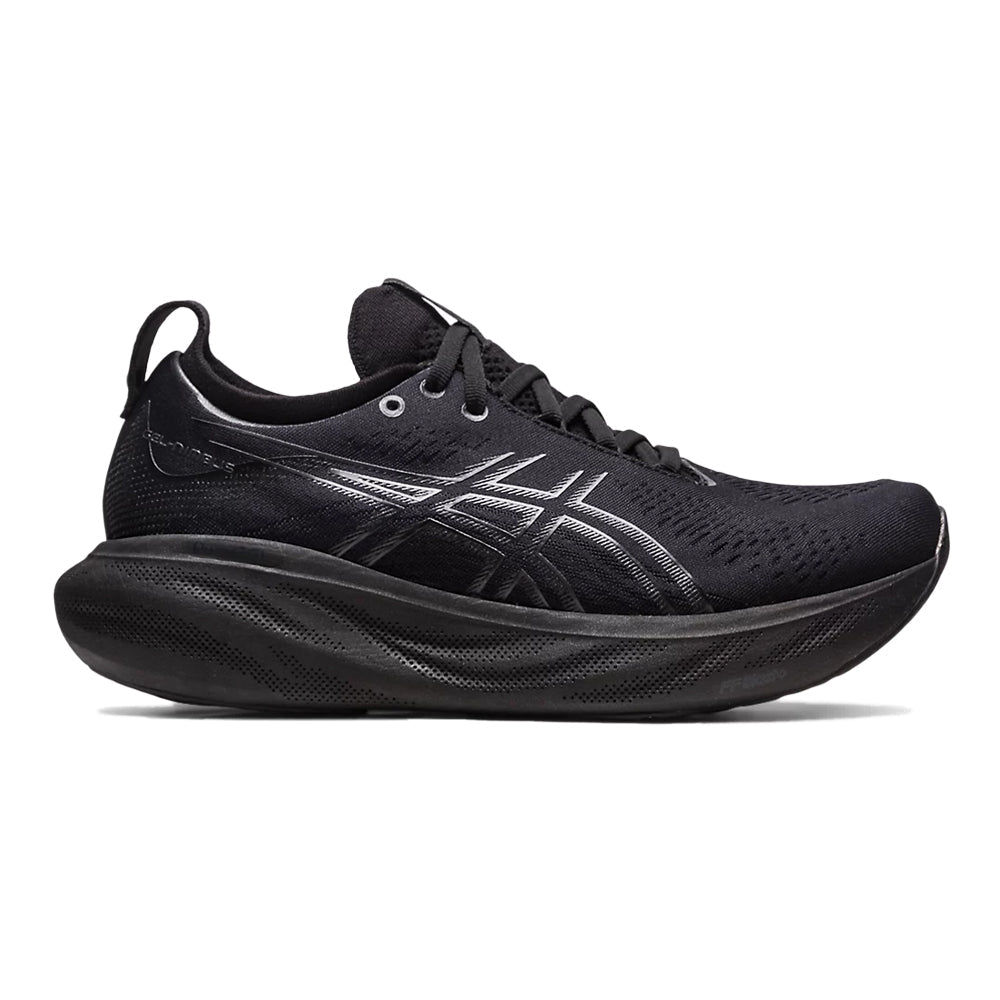 Women's Asics Gel-Nimbus 25, BLACK/GRAPHITE GREY, 6.5 B Medium
