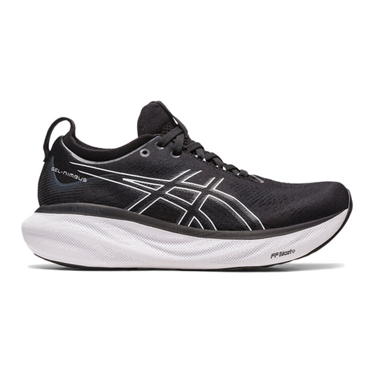 Women's Asics Gel-Nimbus 25, Black/Pure Silver, 8.5 D Wide