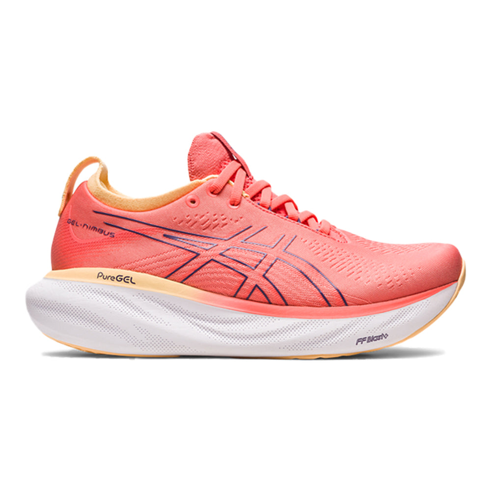 Women's Asics Gel-Nimbus 25, Papaya/Dusty Purple, 9.5 B Medium