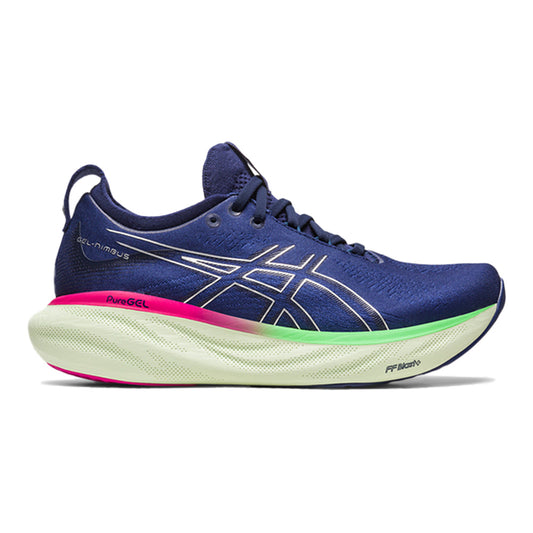 Women's Asics Gel-Nimbus 25, Indigo Blue/Pure Silver, 11.5 B Medium