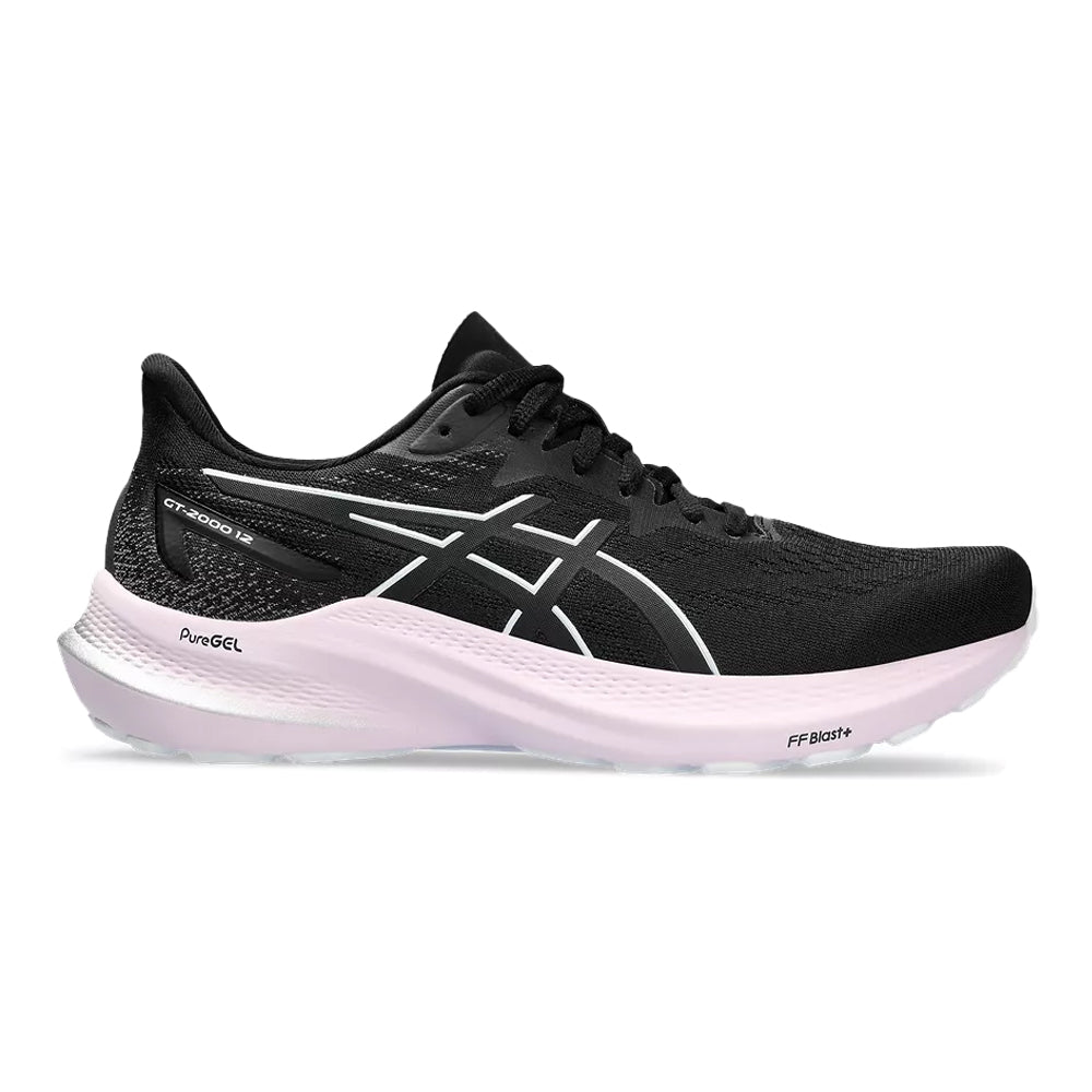 Women's Asics GT-2000 12, Black/White, 9.5 B Medium
