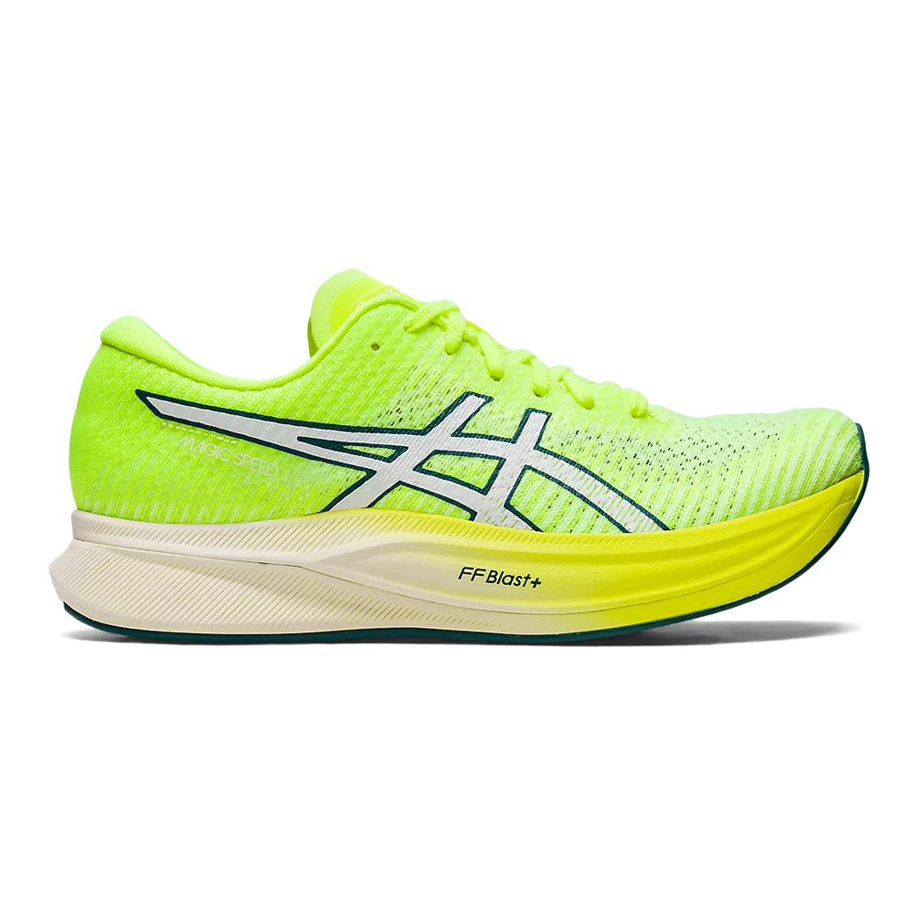Women's Asics Magic Speed 2, Safety Yellow/White, 9.5 B Medium