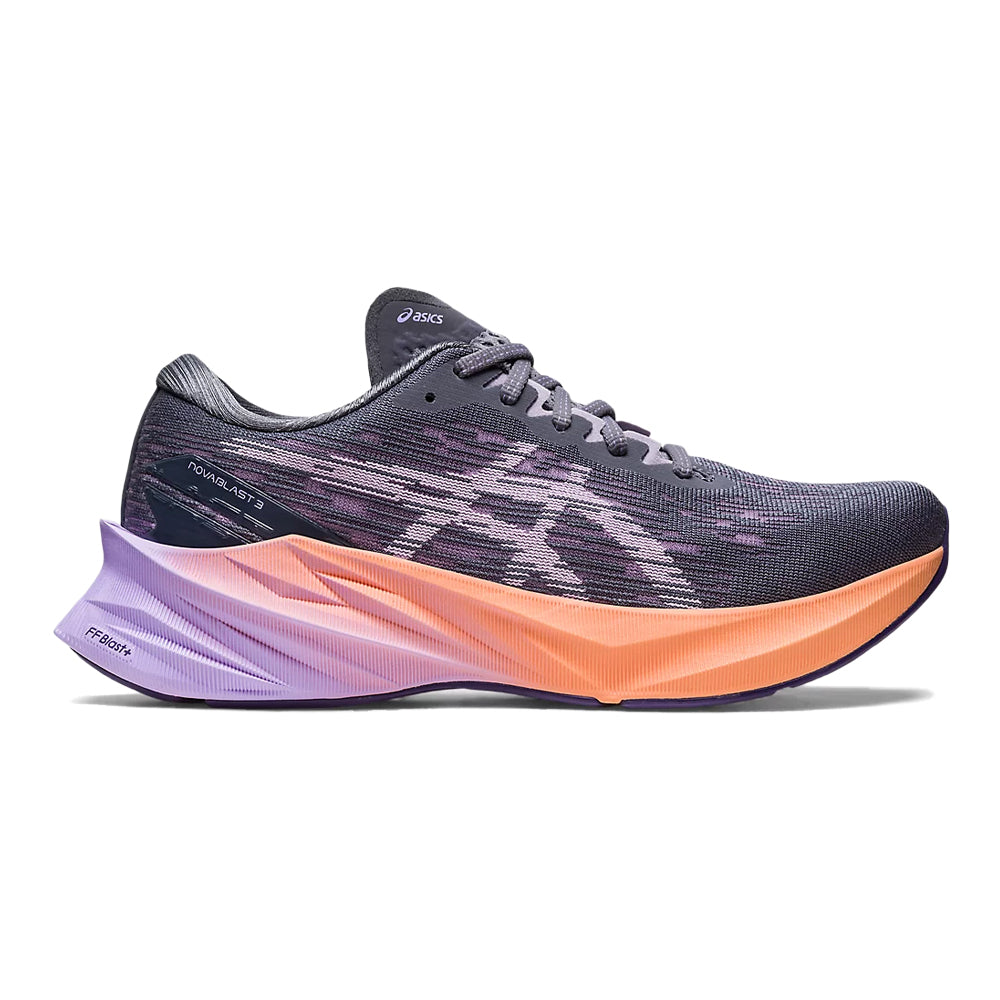 Women's Asics Novablast 3, Metropolis/Dusk Violet, 10.5 B Medium