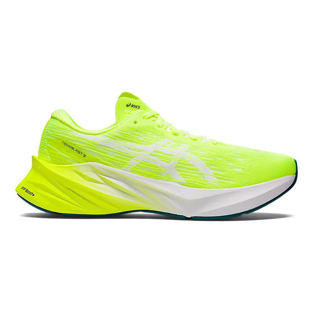 Women's Asics Novablast 3, Safety Yellow/White, 8.5 B Medium