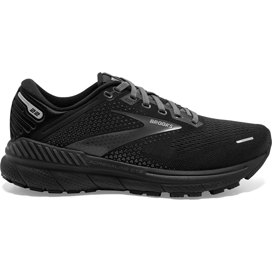 Women's Brooks Adrenaline GTS 22, Black/Black/Ebony, 8.5 B Medium