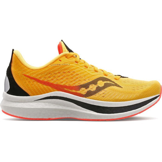Women's Saucony Endorphin Speed 2, VIZIGOLD/VIZIRED, 10 B Medium