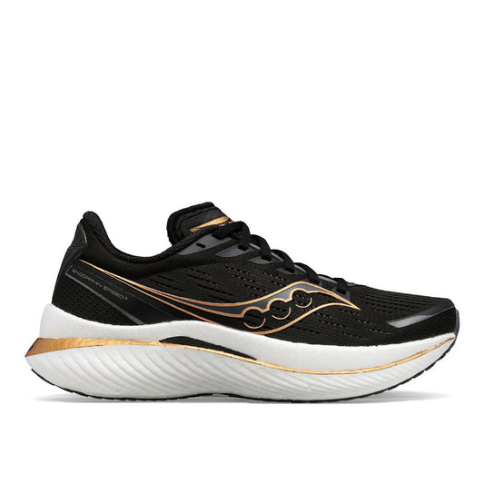 Women's Saucony Endorphin Speed 3, Black/Goldstruck, 9 B Medium