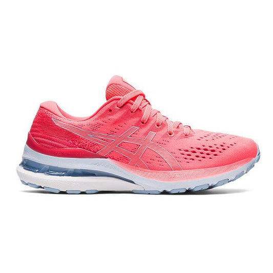 Women's Asics Gel-Kayano 28, Blazing Coral/Mist, 6.5 D Wide