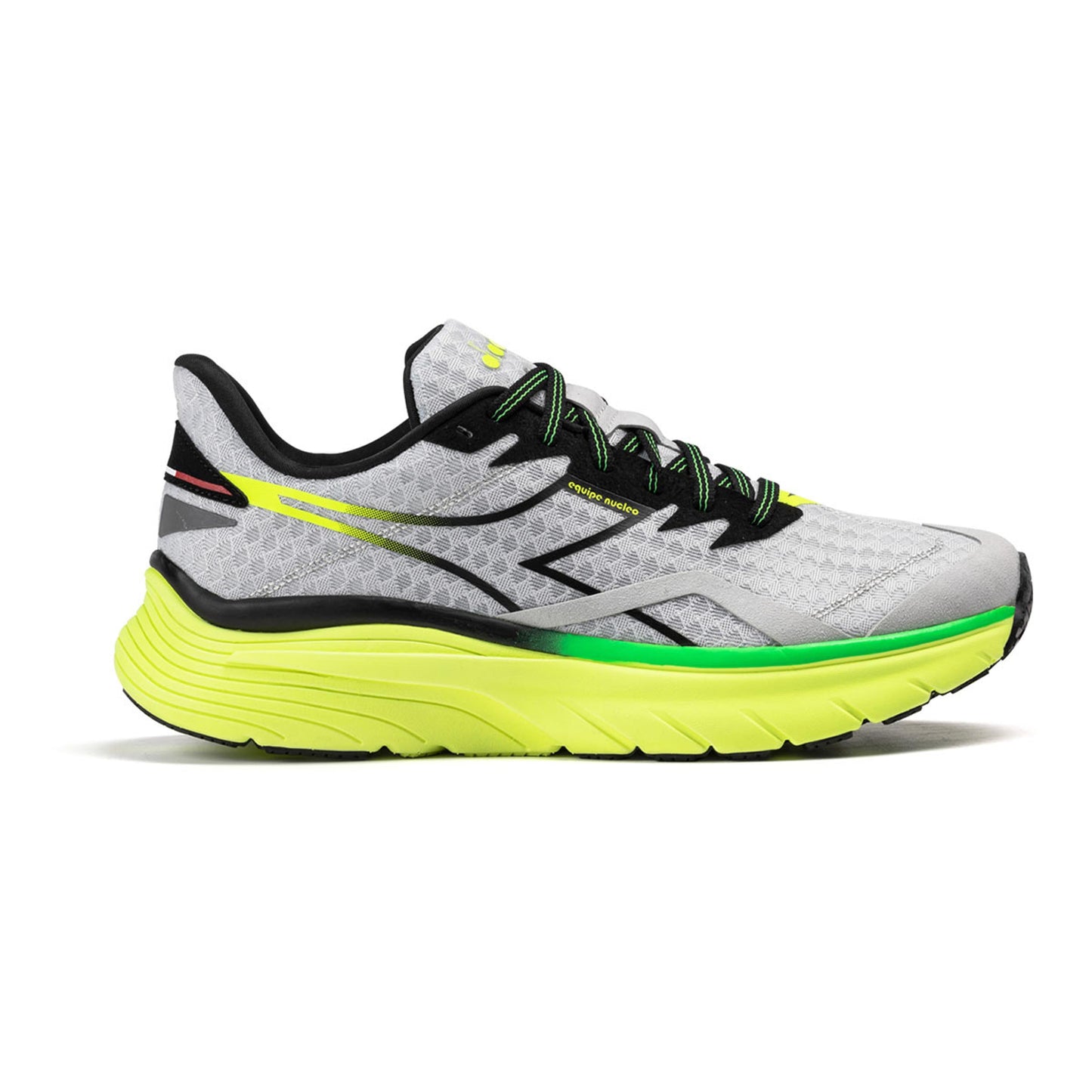 Men's Diadora Equipe Nucleo, Silver/Black/Yellow, 9 D Medium