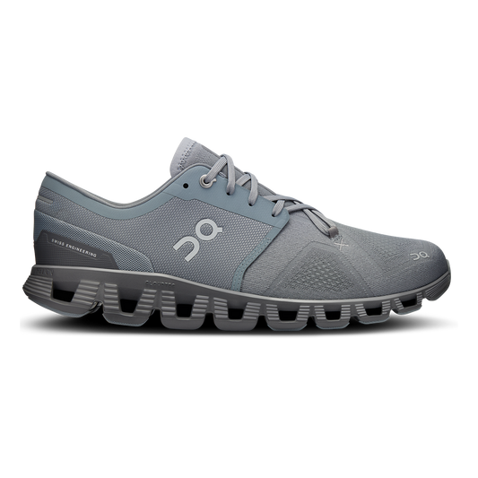 Men's On Cloud X 3, Mist/Rock, 12 D Medium