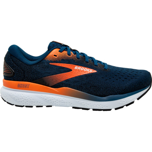 Men's Brooks Ghost 16, Blue Opal/Black/Nasturtium, 11 D Medium