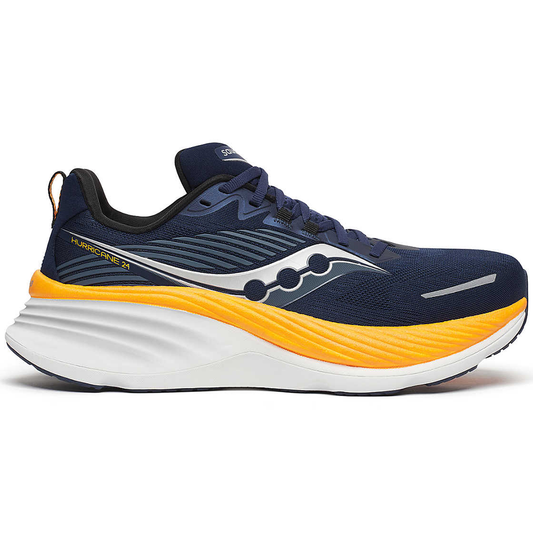Men's Saucony Hurricane 24, Navy/Peel, 9.5 D Medium