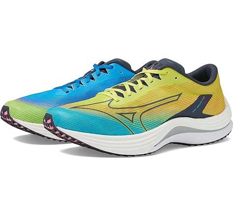 Men's Mizuno Wave Rebellion Flash, Bolt/Ombre Blue, 10 D Medium