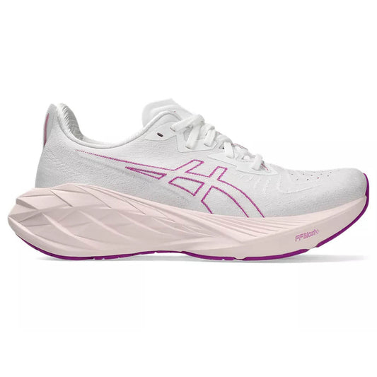 Women's Asics Novablast 4, White/Soothing Sea, 9 B Medium