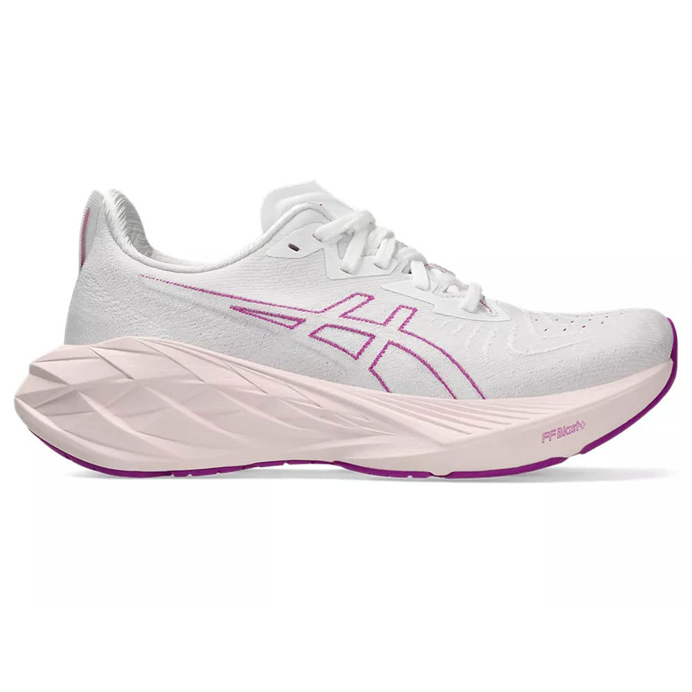 Women's Asics Novablast 4, White/Soothing Sea, 7.5 B Medium